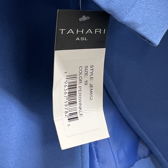 Tahari ASL Blazer Womens 10 Perwinkle One Button Jacket Structured Lined Office - Picture 4 of 13